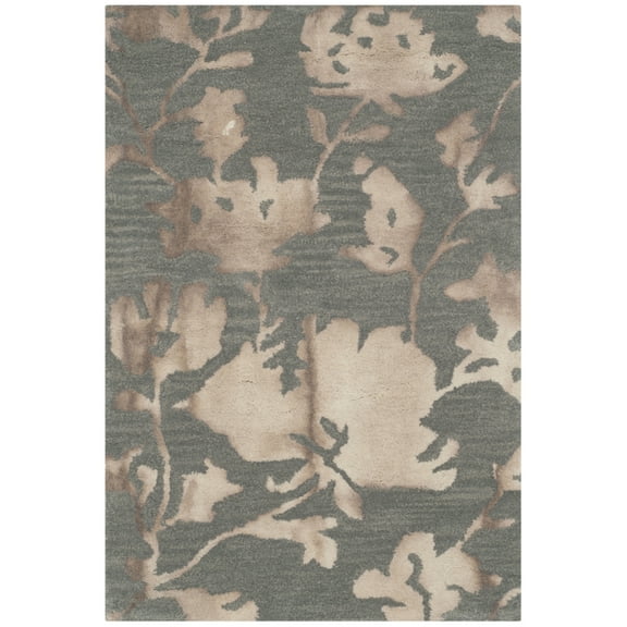 SAFAVIEH Dip Dye Kayla Distressed Wool Area Rug, Grey/Beige, 2' x 3'