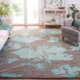 thumbnail image 1 of Safavieh Dip Dye Kayla Distressed Wool Area Rug, Gray/Turquoise, 7' x 7' Square, 1 of 11
