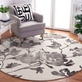 thumbnail image 1 of Safavieh Dip Dye Kayla Distressed Wool Area Rug, Ivory/Charcoal, 7' x 7' Round, 1 of 11