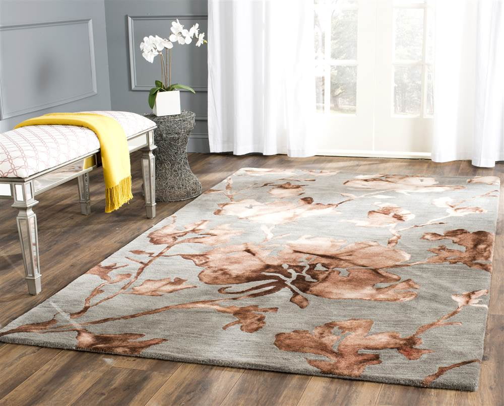 Hand-Tufted Artisan Wool Rug in Gray - 4' x 6' Rectangular Design