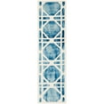 thumbnail image 1 of SAFAVIEH Dip Dye Kuzman Geometric Wool Runner Rug, Ivory/Blue, 2'3" x 6', 1 of 3