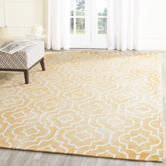 Safavieh Dip Dye Lairos Distressed Wool Area Rug, Gold/Ivory, 8' x 10'