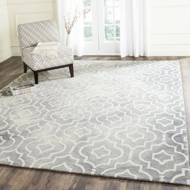 SAFAVIEH Dip Dye Lairos Distressed Wool Area Rug, Grey/Ivory, 2' x 3'