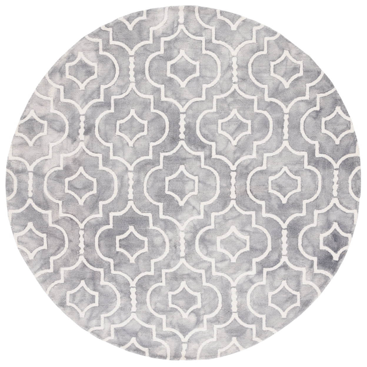 Gray Round Hand-Tufted Wool Reversible Rug, 5' x 5'