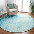 thumbnail image 1 of Safavieh Dip Dye Lairos Distressed Wool Area Rug, Turquoise/Ivory, 7' x 7' Round, 1 of 11
