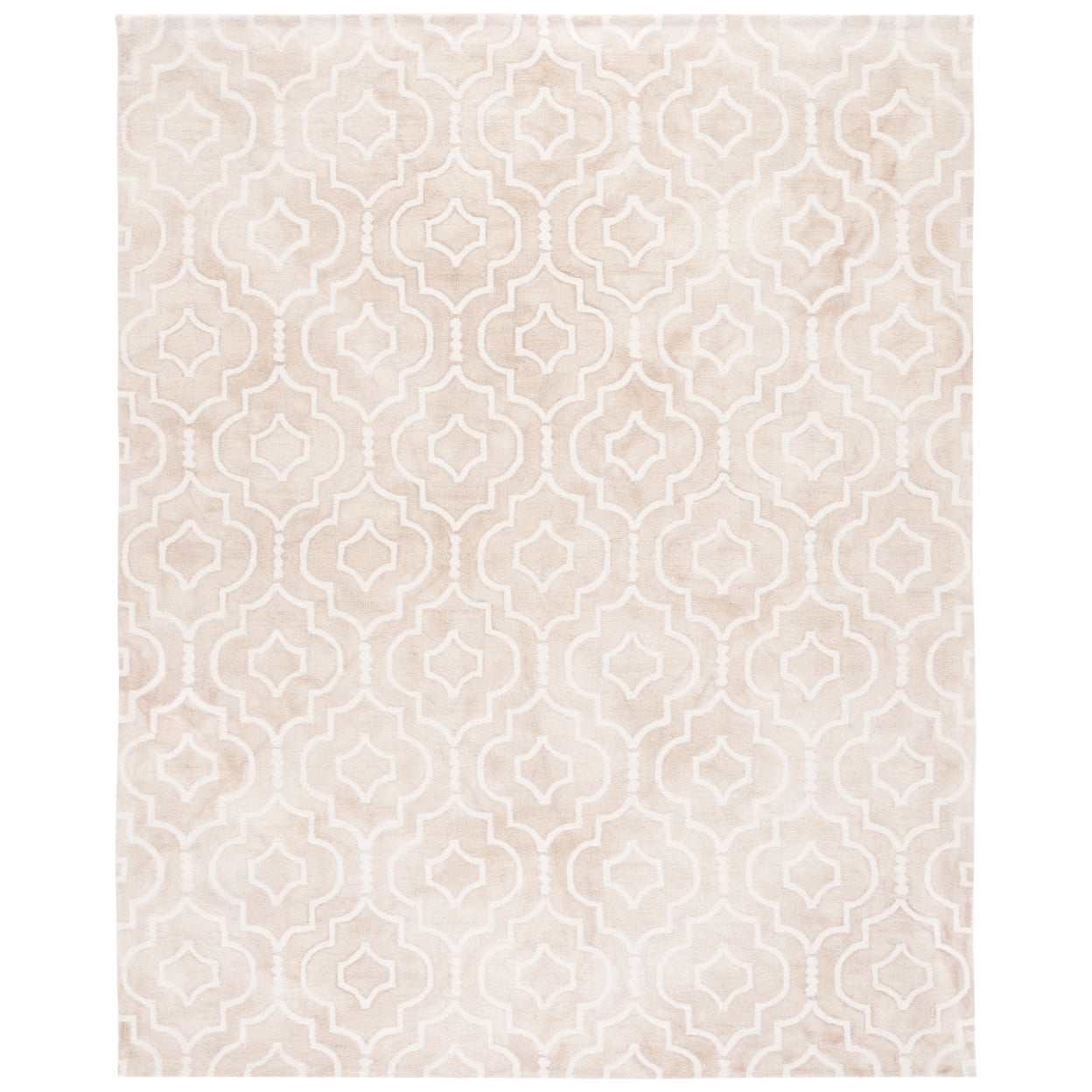 Beige and Ivory 8' x 10' Hand-Tufted Wool Moroccan Rug