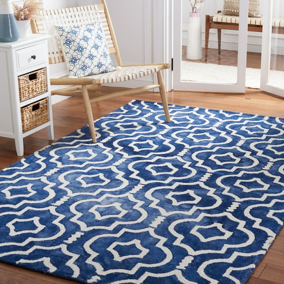 Safavieh Dip Dye Lairos Distressed Wool Area Rug, Navy/Ivory, 3' x 5'