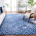 thumbnail image 1 of Safavieh Dip Dye Lairos Distressed Wool Area Rug, Navy/Ivory, 7' x 7' Square, 1 of 11