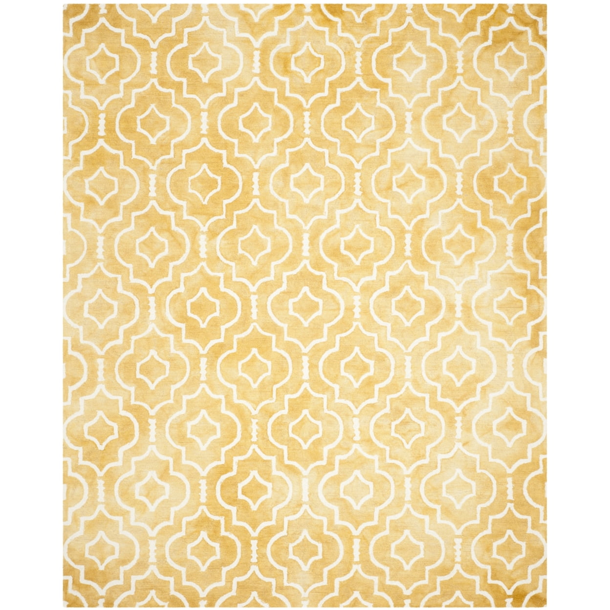 Gold and Ivory Hand-Tufted Wool Runner Rug 2'3" x 8'
