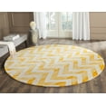 thumbnail image 1 of Safavieh Dip Dye Lara Distressed Wool Area Rug, Ivory/Gold, 7' x 7' Round, 1 of 8