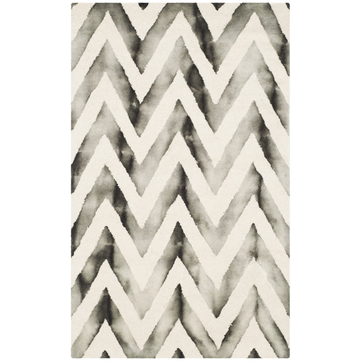 Ivory Charcoal Hand-Tufted Wool Rectangular Area Rug