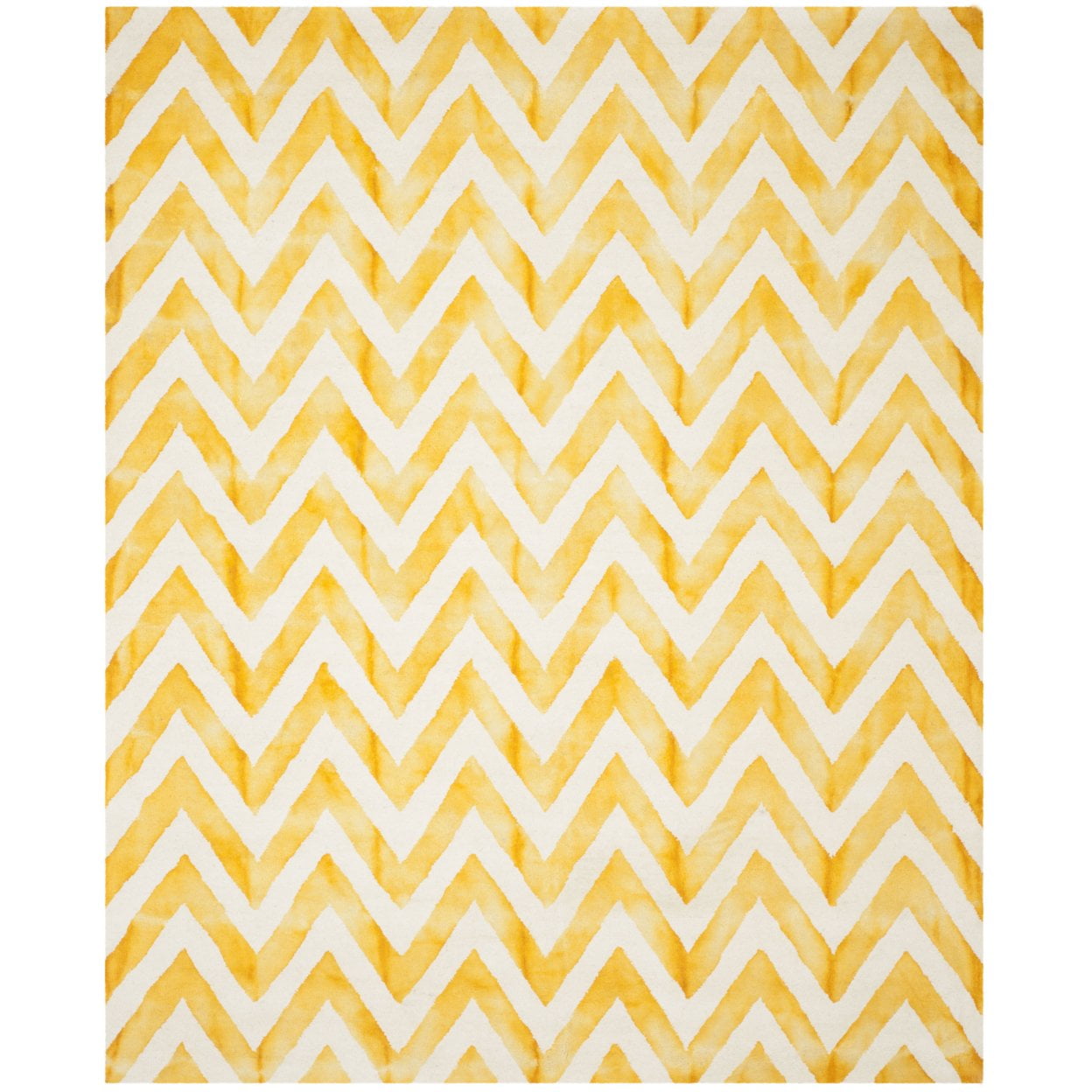 Ivory and Gold Hand-Tufted Wool Square Area Rug 7'x7'