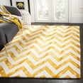 thumbnail image 1 of Safavieh Dip Dye Lara Distressed Wool Area Rug, Ivory/Gold, 7' x 7' Square, 1 of 8