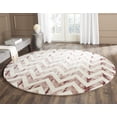thumbnail image 1 of Safavieh Dip Dye Lara Distressed Wool Area Rug, Ivory/Maroon, 7' x 7' Round, 1 of 7