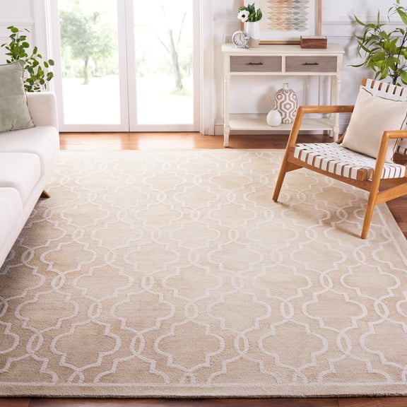 Safavieh Dip Dye Leighton Geometric Wool Area Rug, Beige/Ivory, 9' x 12'