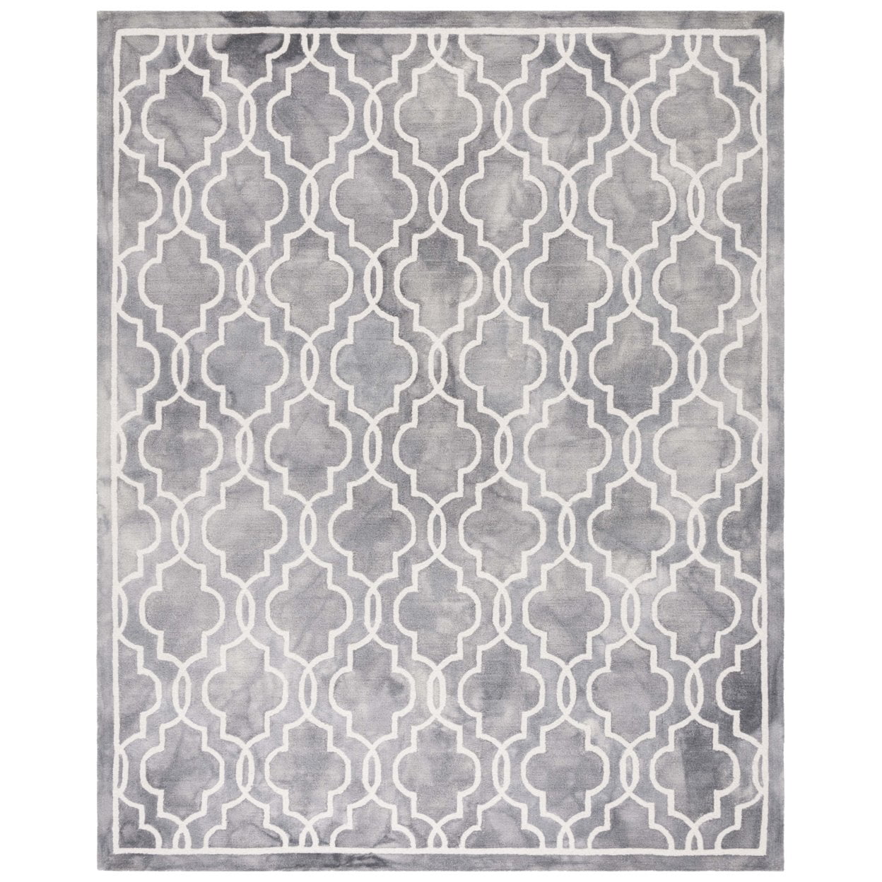 Off-White and Gray Hand-Tufted Wool Area Rug 2' x 3'