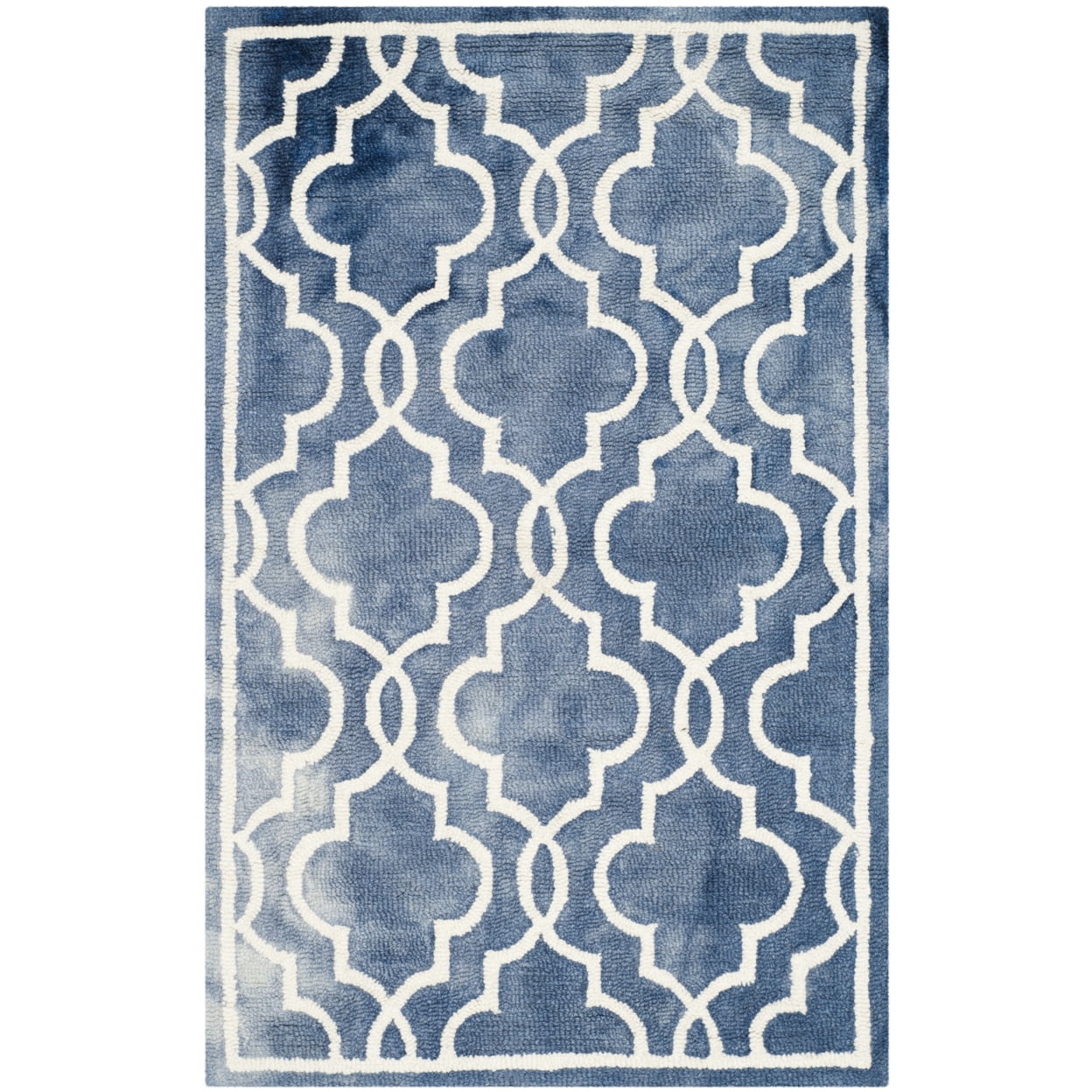 Ivory Hand-Tufted Wool Rectangular Area Rug 2' x 3'