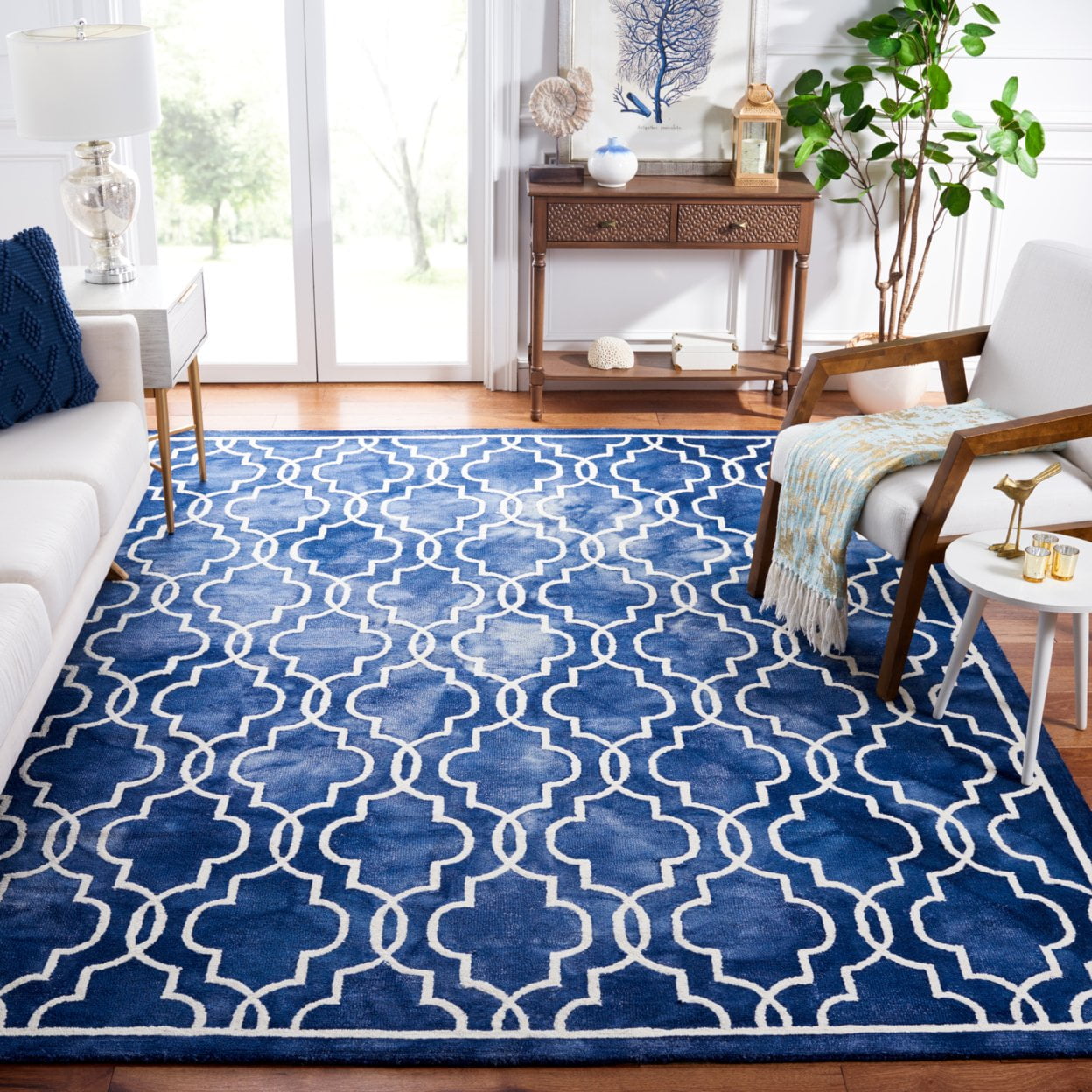 Ivory Hand-Tufted Wool Rectangular Area Rug 2' x 3'