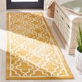 thumbnail image 1 of Safavieh Dip Dye Leighton Geometric Wool Runner Rug, Gold/Ivory, 2'3" x 8', 1 of 11