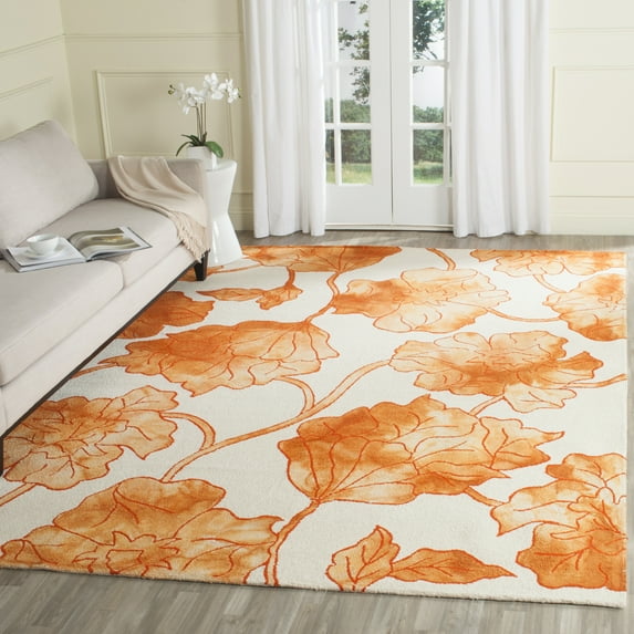 Safavieh Dip Dye Lilibeth Distressed Area Rug, Ivory/Orange, 8' x 10'
