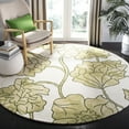 thumbnail image 1 of Safavieh Dip Dye Lilibeth Distressed Area Rug, Ivory/Light Green, 7' x 7' Round, 1 of 8