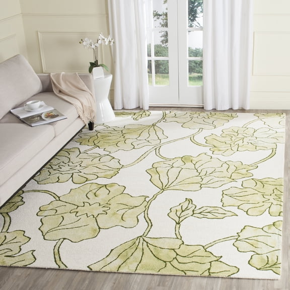 Safavieh Dip Dye Lilibeth Distressed Area Rug, Ivory/Light Green, 8' x 10'