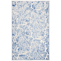 SAFAVIEH Dip Dye Neasa Overdyed Abstract Wool Area Rug, Blue/Ivory, 5' x 8'