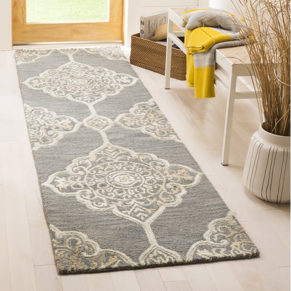 Safavieh Dip Dye Peregrine Floral Runner Rug, Slate/Beige, 2'3" x 12'