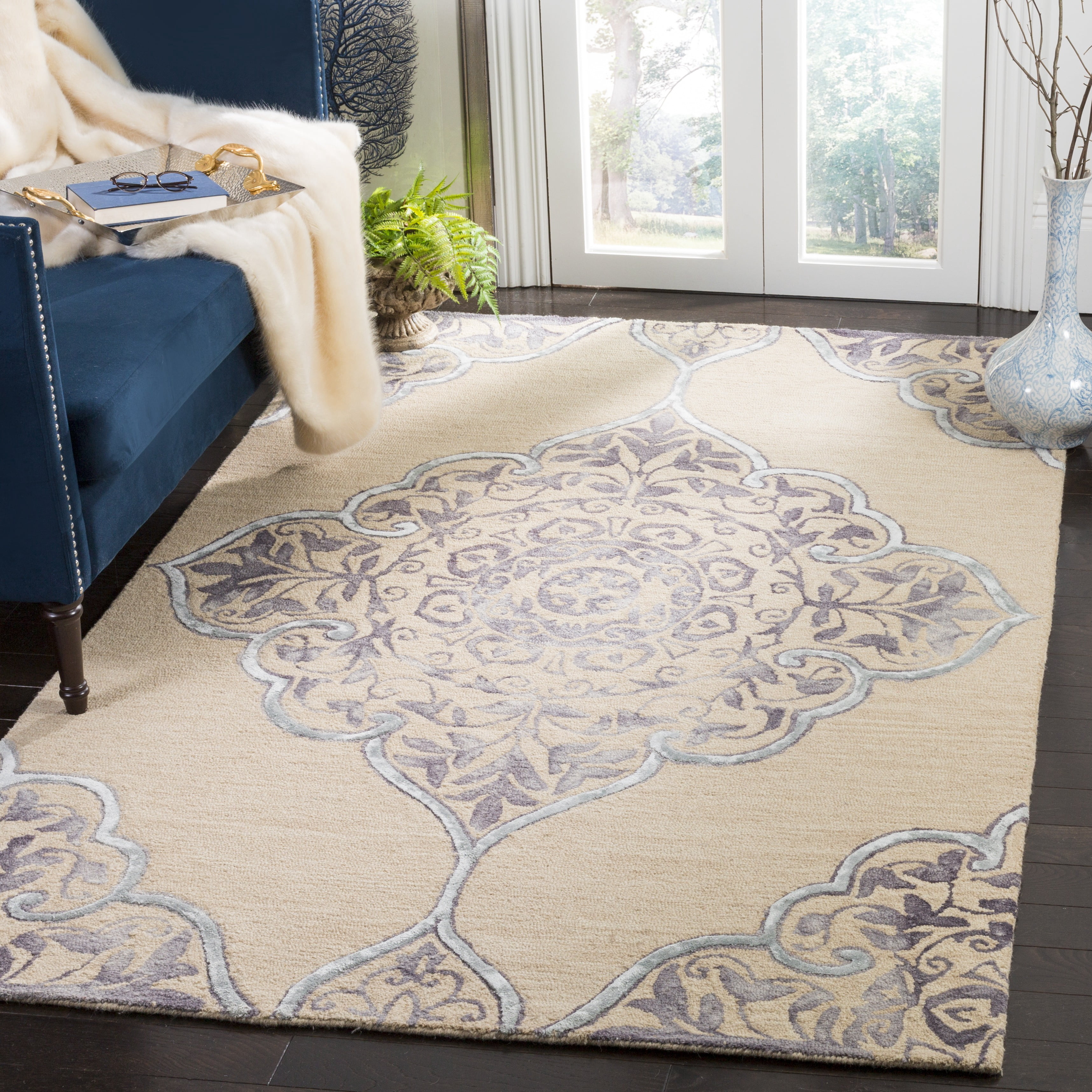 Safavieh Dip Dye Peregrine Floral Area Rug, Beige/Blue, 8' x 10'