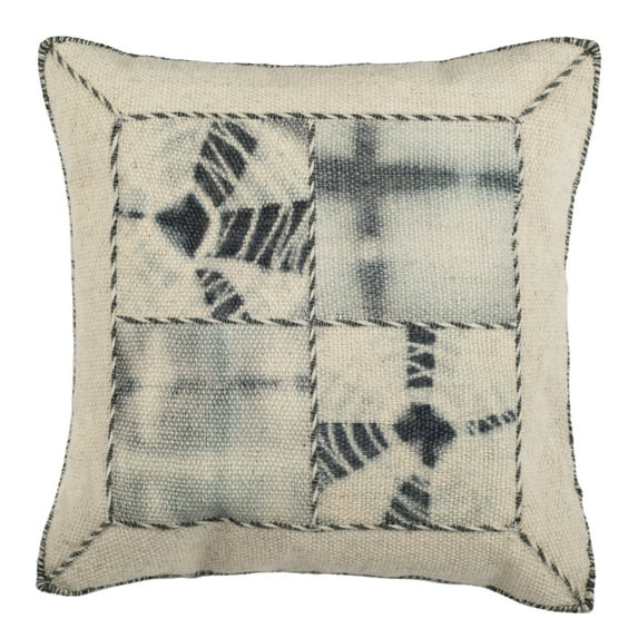 SAFAVIEH Dip Dye Quartre Patch Pillow Set of 2 Seasalt