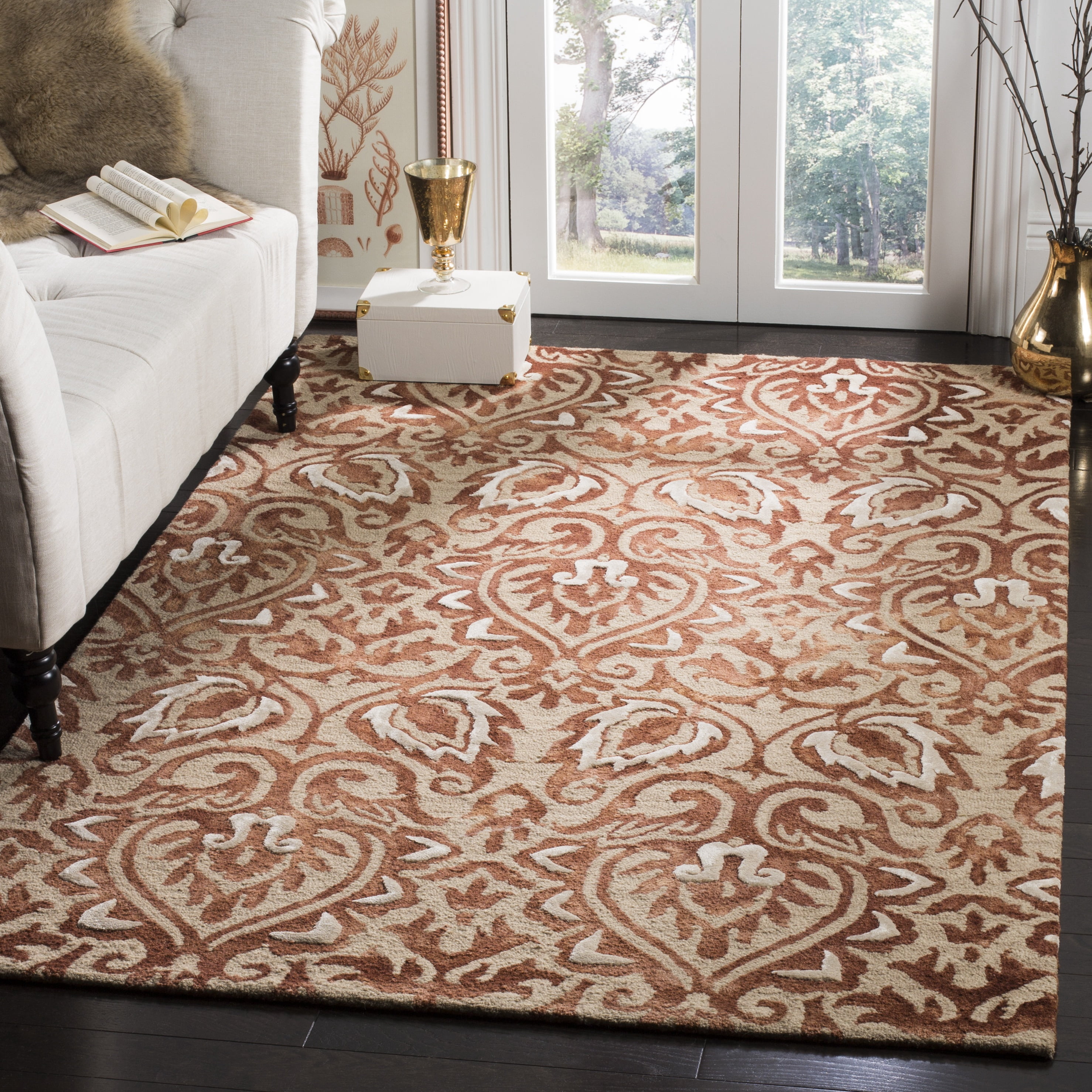 Safavieh Dip Dye Riagan Floral Area Rug, Copper/Beige, 2' x 3 ...