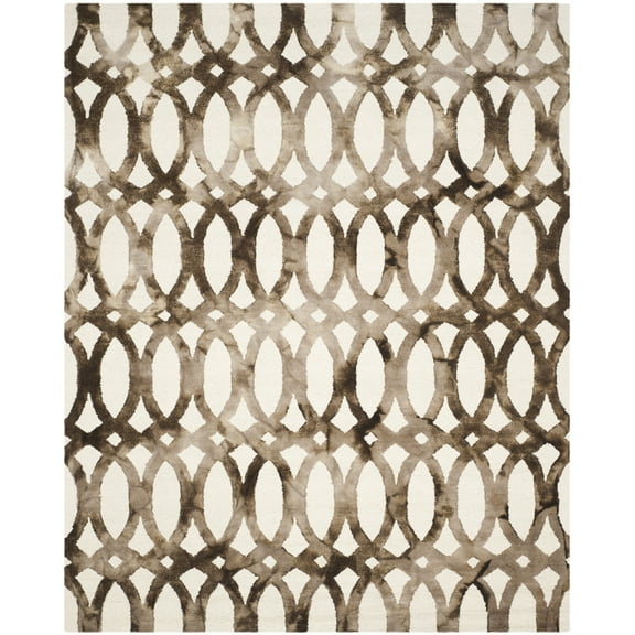 SAFAVIEH Dip Dye Rosanne Distressed Area Rug, Ivory/Chocolate, 2'6" x 4'