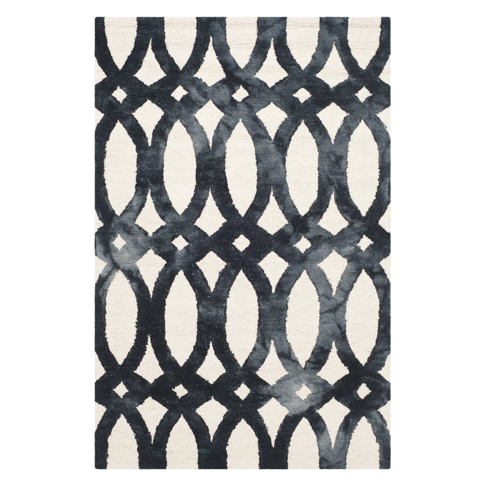 Ivory & Graphite Hand-Tufted Wool Rectangular Rug 8' x 10'