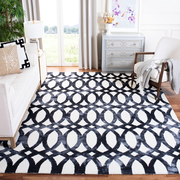 Safavieh Dip Dye Rosanne Distressed Area Rug, Ivory/Graphite, 9' x 12'