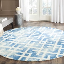 Safavieh Dip Dye Seanna Distressed Area Rug, Blue/Ivory, 5' x 5' Round