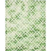 SAFAVIEH Dip Dye Seanna Overdyed Geometric Area Rug, Green/Ivory, 4' x 6'