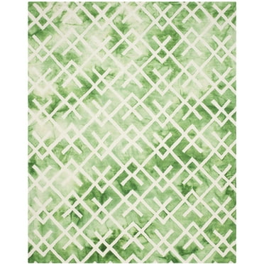 SAFAVIEH Dip Dye Seanna Overdyed Geometric Area Rug, Green/Ivory, 4' x 6'
