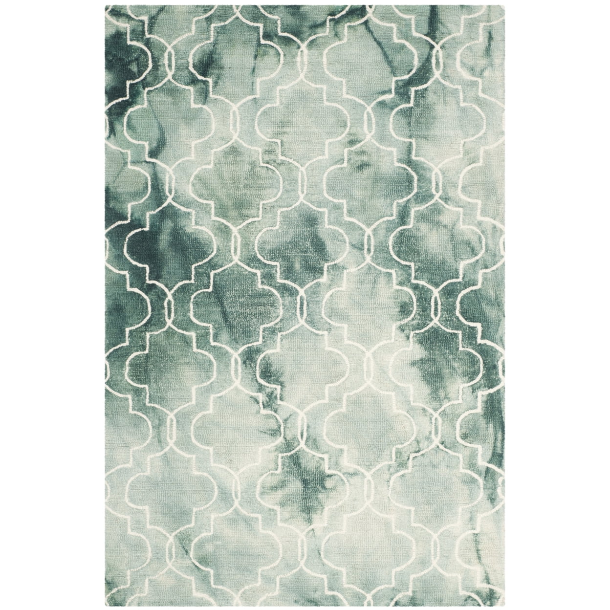 Lush Green and Ivory 4' x 6' Hand-Tufted Wool Area Rug