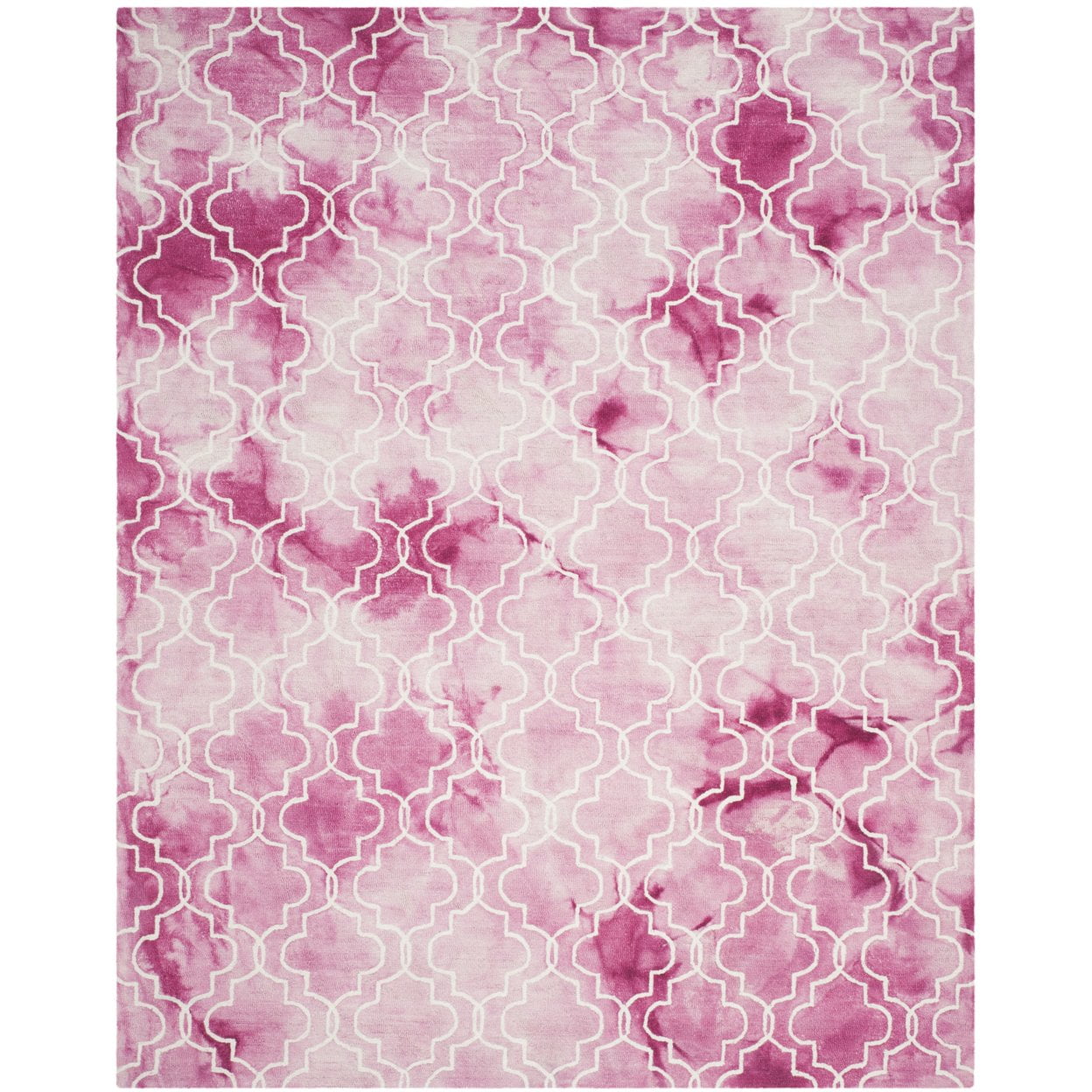 Rose and Ivory Hand-Tufted Wool Area Rug, 5' x 8'