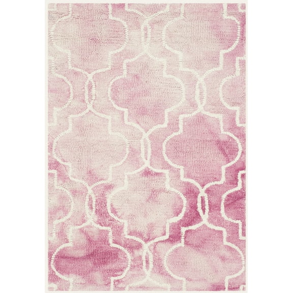 SAFAVIEH Dip Dye Shelagh Geometric Area Rug, Rose/Ivory, 2' x 3'