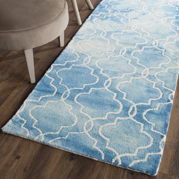 Safavieh Dip Dye Shelagh Geometric Runner Rug, Blue/Ivory, 2'3" x 6'