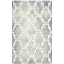 SAFAVIEH Dip Dye Talbot Overdyed Geometric Area Rug, Grey/Ivory, 5' x 8'