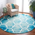 thumbnail image 1 of Safavieh Dip Dye Talbot Distressed Wool Area Rug, Turquoise/Ivory, 7' x 7' Round, 1 of 11