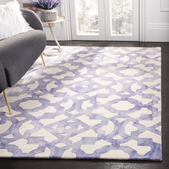 Safavieh Dip Dye Zowie Distressed Wool Area Rug, Ivory/Blue, 6' x 9'