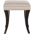 thumbnail image 1 of SAFAVIEH Diva Classic Glam Upholstered Ottoman w/ Nail Heads, Taupe, 1 of 3