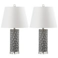 thumbnail image 1 of SAFAVIEH Dixon 23.5 in. H Inverted Thumbprint Table Lamp, Grey, Set of 2, 1 of 5