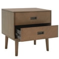 thumbnail image 1 of SAFAVIEH Donald Mid-Century 2 Drawer Nightstand, Wheat/Bronze, 1 of 14