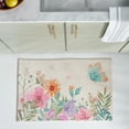 thumbnail image 1 of Safavieh Door And Kitchen Mat Emerson Floral Polyester Machine Washable Area Rug, Ivory/Pink, 3' x 5', 1 of 12