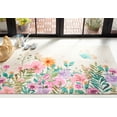 thumbnail image 1 of Safavieh Door And Kitchen Mat Emerson Floral Polyester Machine Washable Area Rug, Ivory/Pink, 4' x 6', 1 of 12