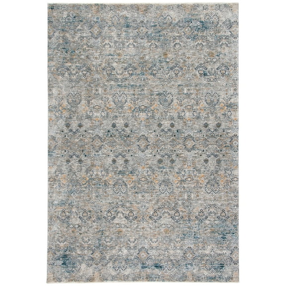 SAFAVIEH Dream Billy Damask Polyester Area Rug, Grey/Gold, 5' x 8'